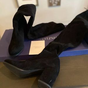 Stuart Weitzman Black Suede Over the Knee boot